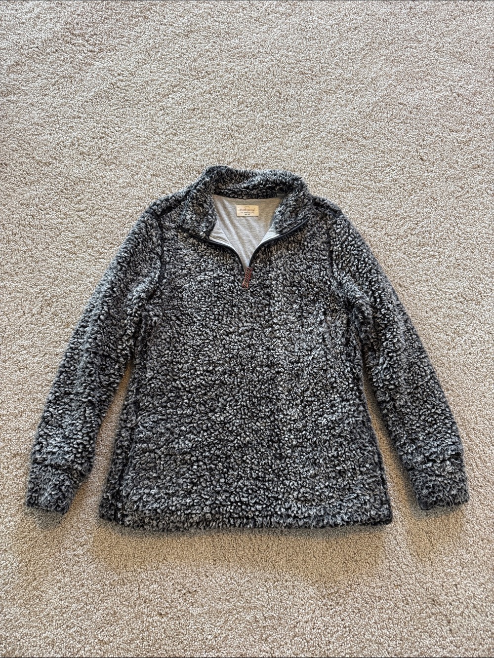 Weatherproof Women's Charcoal Gray Sherpa Half-Zip Pullover
